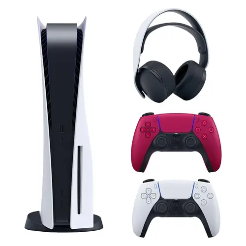 کنسول بازی سونی مدل PlayStation 5 ظرفیت 825 گیگابایت ریجن 1218 آسیا به همراه دسته اضافی قرمز و هدست (2) FRGPW1